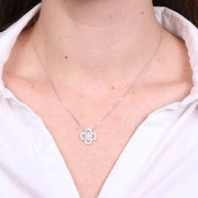 Collana in Argento 925 con quadrifoglio zirconato