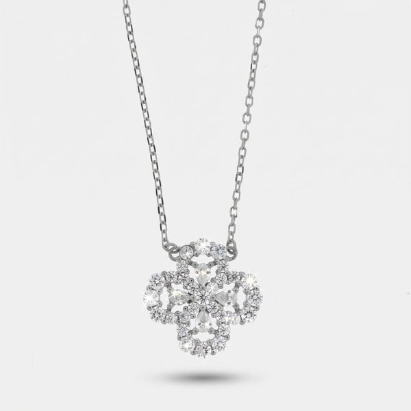 Collana in Argento 925 con quadrifoglio zirconato - BYSIMON gioielli