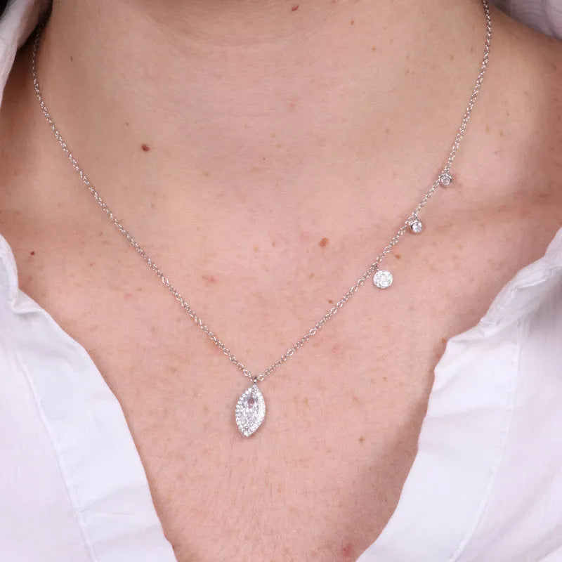 Collana in Argento 925 goccia e punti luce - BYSIMON gioielli