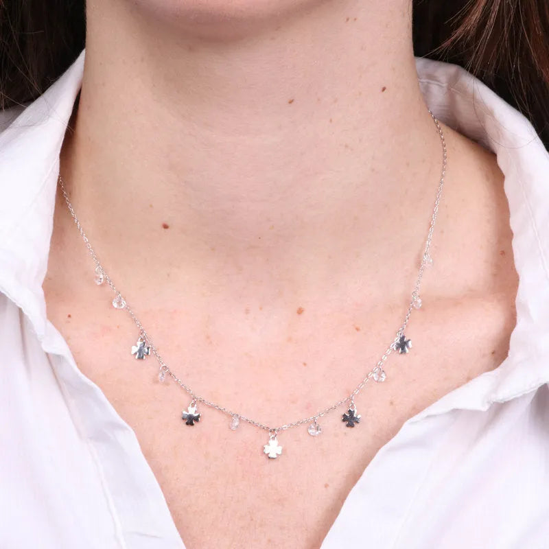 Collana in Argento 925 quadrifogli pendenti