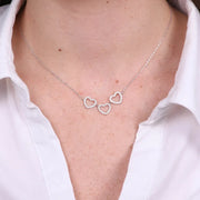 Collana in Argento 925 con cuori zirconati