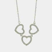 Collana in Argento 925 con cuori zirconati