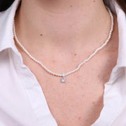 Collana in Argento 925 con perle e punto luce