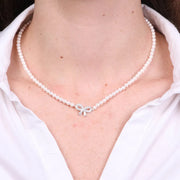 Collana in Argento 925 con perle e fiocco