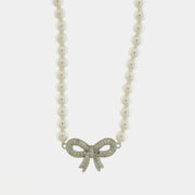 Collana in Argento 925 con perle e fiocco