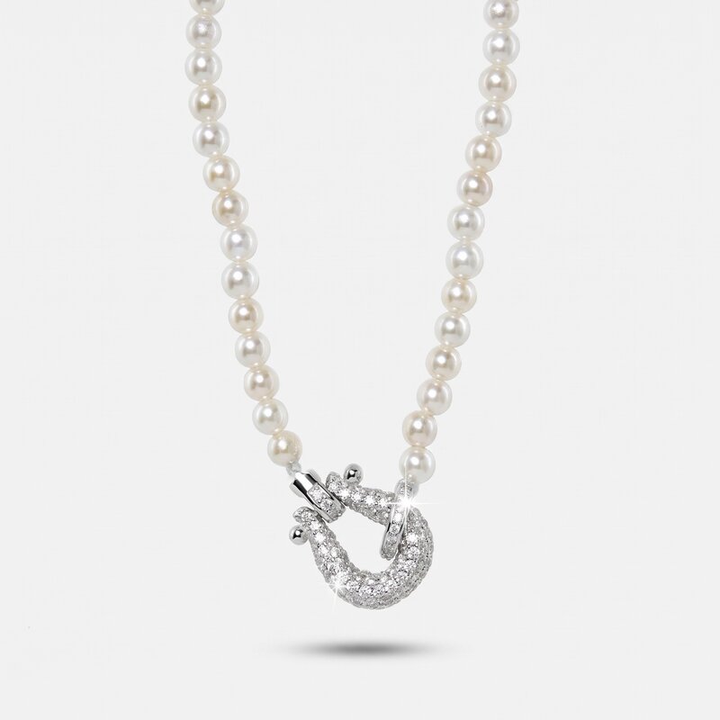 Collana in Argento 925 con perle e zirconi - BYSIMON gioielli