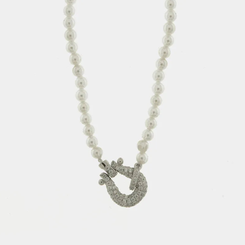 Collana in Argento 925 con perle e zirconi