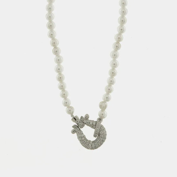 Collana in Argento 925 con perle e zirconi - BYSIMON gioielli