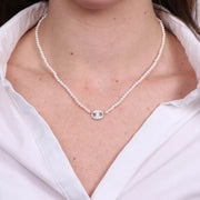 Collana in Argento 925 con perle e maglia marina