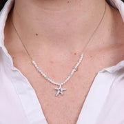 Collana in Argento 925 con perle e stella marina