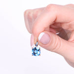 Collana in Argento 925 con zircone quadrato blu SIMEONE - gioiello BySimon
