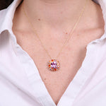 Collana in Argento 925 quadrato con zirconi colorati SIMEONE - gioiello BySimon
