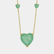 Collana in Argento 925 cuore verde