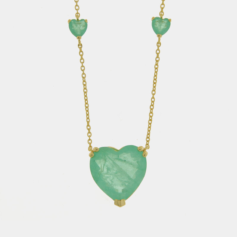 Collana in Argento 925 cuore verde SIMEONE - gioiello BySimon