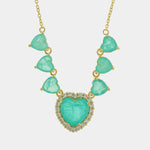 Collana in Argento 925 con cuori verdi SIMEONE - gioiello BySimon