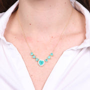 Collana in Argento 925 con cuori verdi