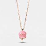 Collana in Argento 925 con campanella rosa Capri e zirconi