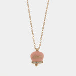 Collana in Argento 925 con campanella rosa Capri e zirconi