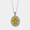 Collana in Argento 925 con zircone giallo impreziosito da cristalli trasparenti