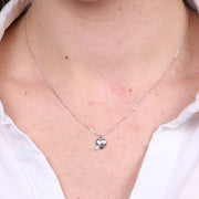 Collana in Argento 925 con cuore graffiato e cristallo