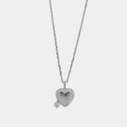 Collana in Argento 925 con cuore graffiato e cristallo