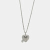 Collana in Argento 925 con cuore graffiato e cristallo