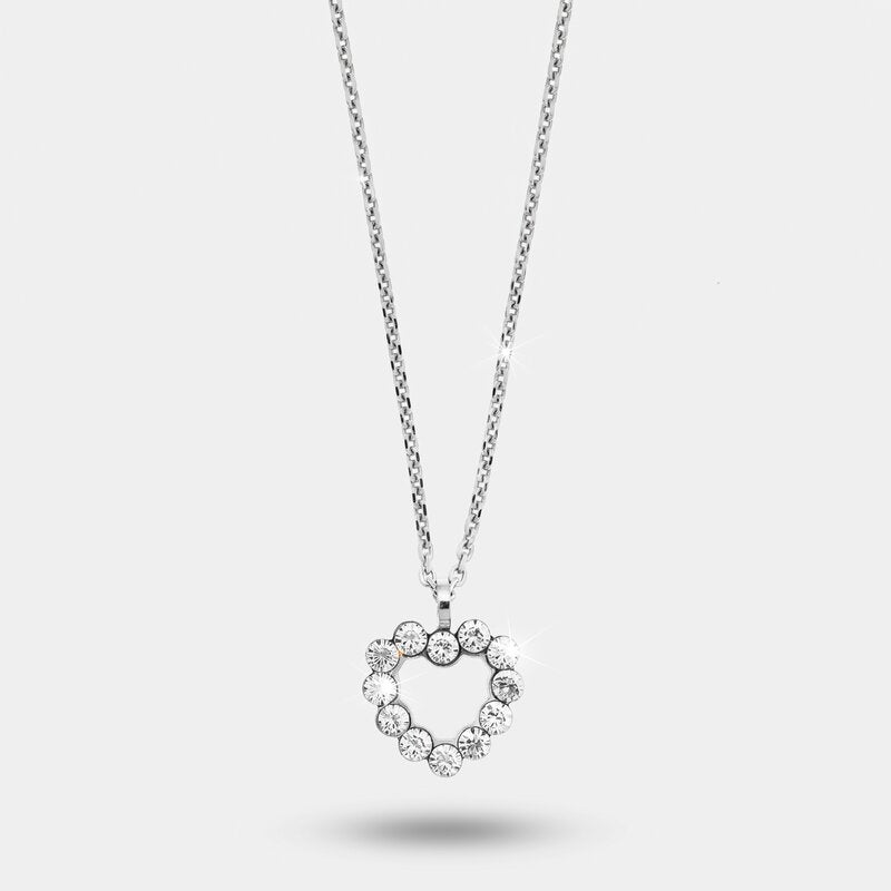 Collana in Argento 925  con cuore impreziosito da cristalli - BYSIMON gioielli