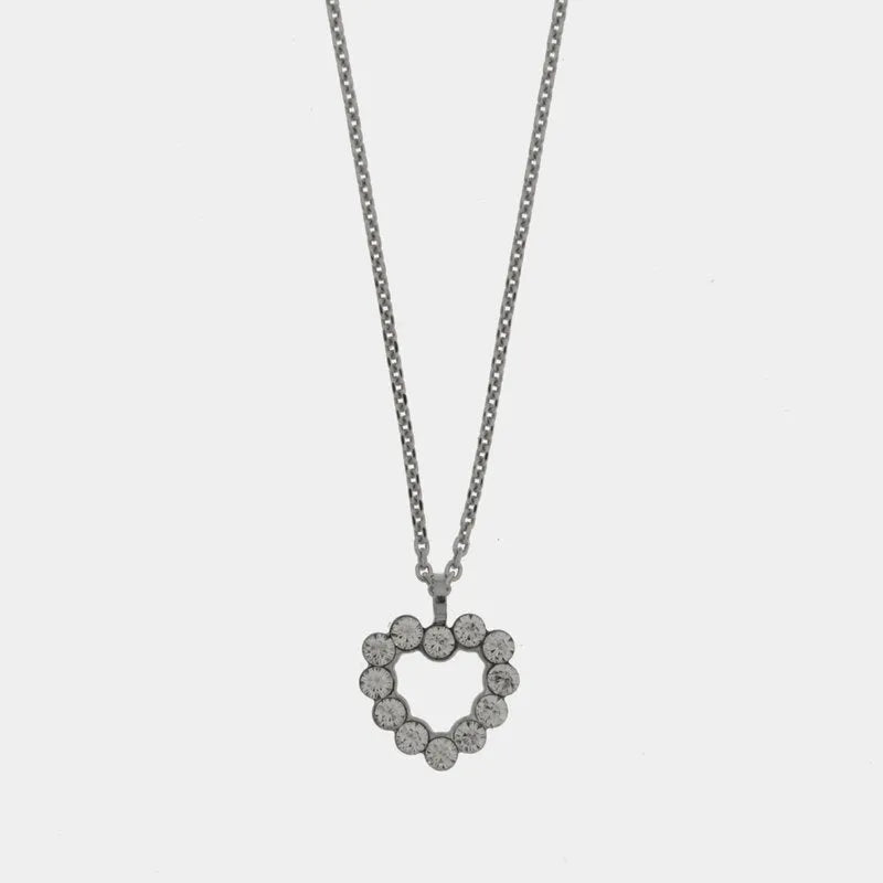 Collana in Argento 925  con cuore impreziosito da cristalli
