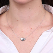 Collana in Argento 925 con doppio cuore