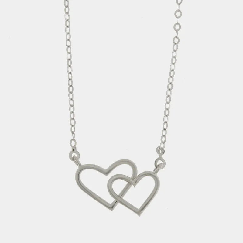 Collana in Argento 925 con cuori intrecciati
