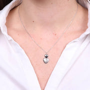 Collana in Argento 925 con cuori graffiati