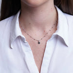 Collana in Argento 925 quadrifoglio nero - BYSIMON gioielli