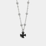 Collana in Argento 925 quadrifoglio nero - BYSIMON gioielli