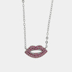 Collana in Argento 925 bocca con zirconi rossi Collezione Hanoi - BYSIMON gioielli