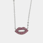 Collana in Argento 925 bocca con zirconi rossi