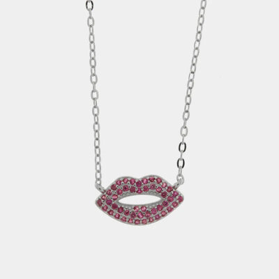 Collana in Argento 925 bocca con zirconi rossi Collezione Hanoi - BYSIMON gioielli