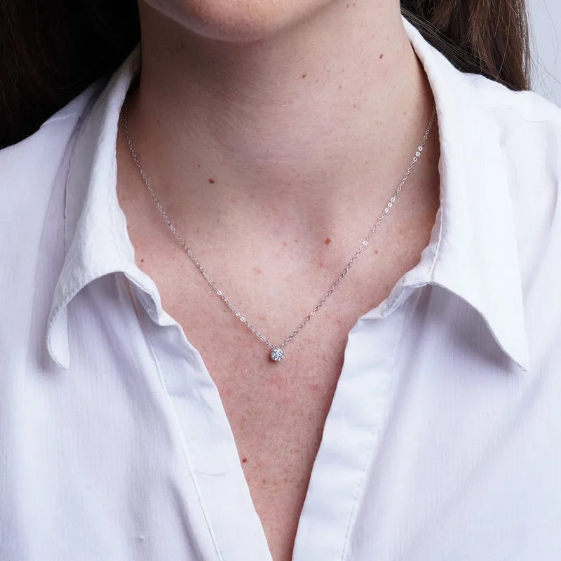 Collana in Argento 925 fiore zirconato Collezione Hanoi - BYSIMON gioielli