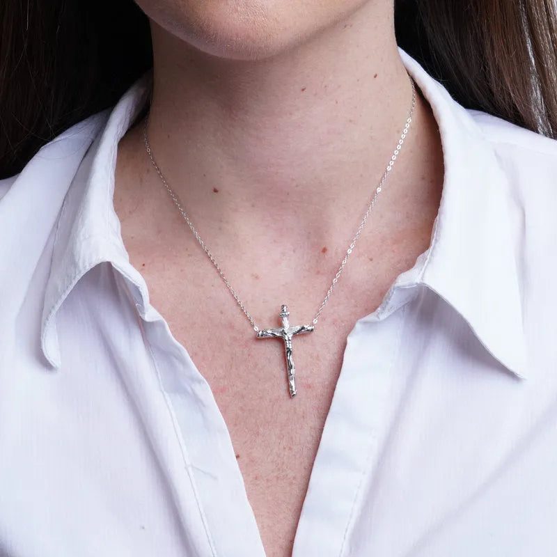 Collana in Argento 925 crocifisso con Gesù Collezione Hanoi - BYSIMON gioielli