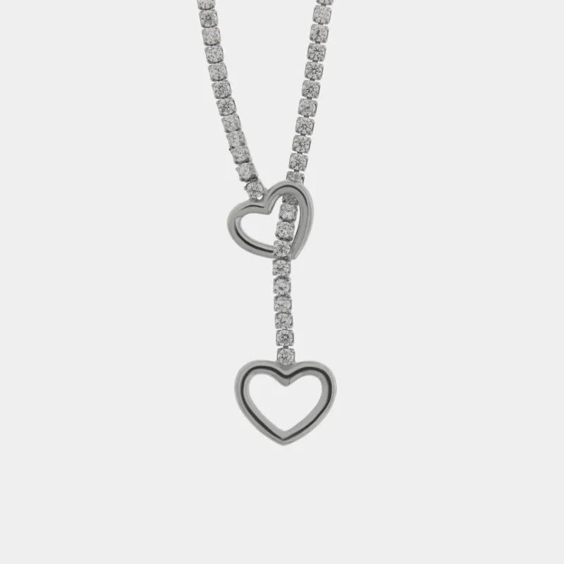Collana in Argento 925 tennis con cuori Collezione Hanoi - BYSIMON gioielli