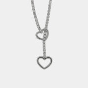 Collana in Argento 925 tennis con cuori
