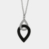 Collana in Argento 925 gocce intrecciate con smalto nero e zirconi