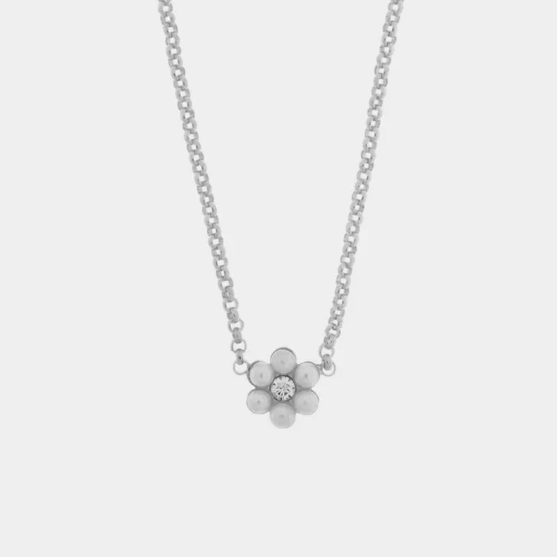 Collana in Argento 925 fiore con perle BYSIMON - gioiello BySimon