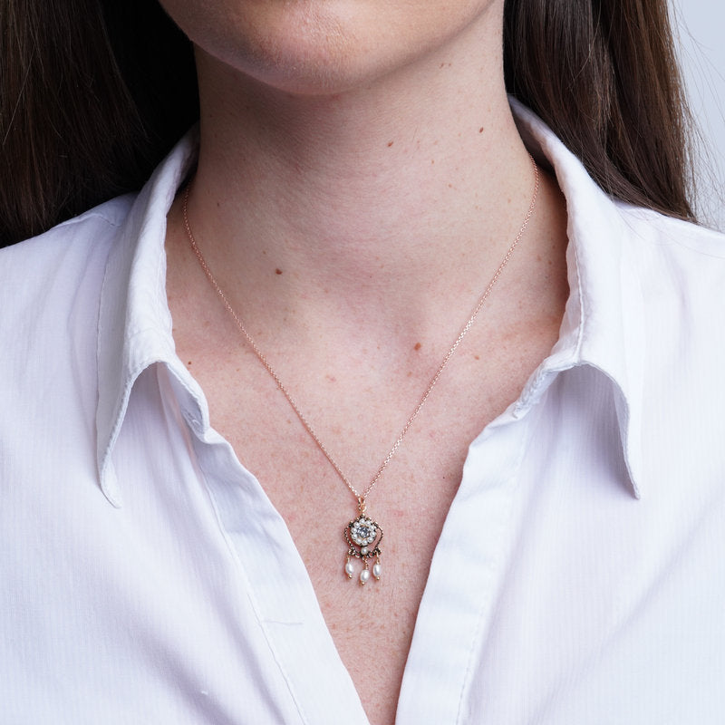 Collana in Argento 925 in stile antico con perle Collezione Novecento - BYSIMON gioielli