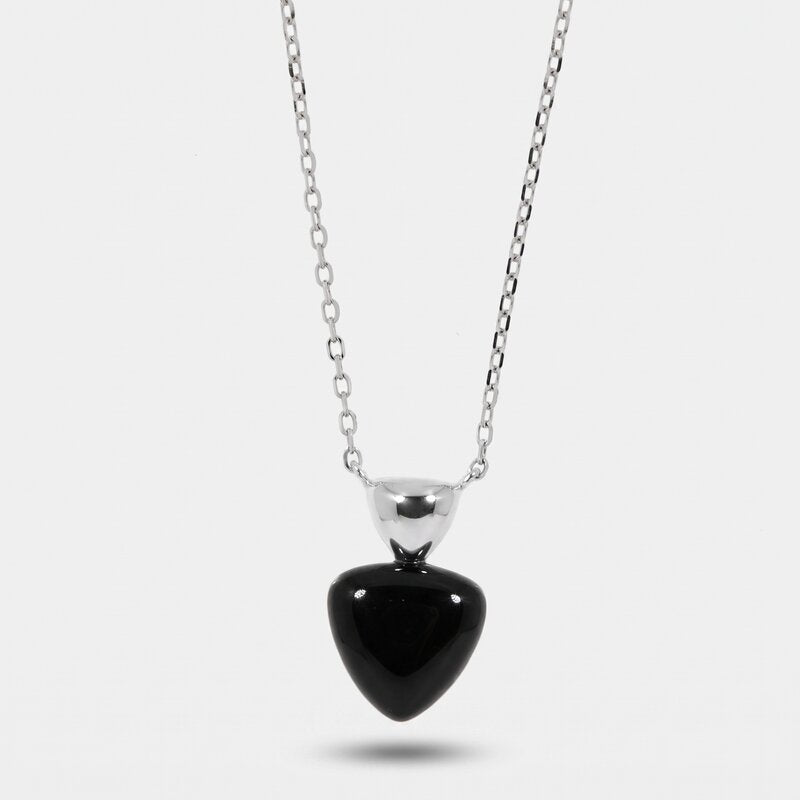 Collana in Argento 925 triangolo smaltato nero - BYSIMON gioielli