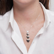 Collana in Argento 925 cuori lisci pendenti