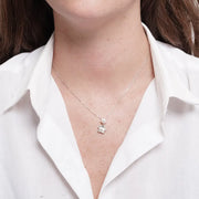 Collana in Argento 925 fiore e perla