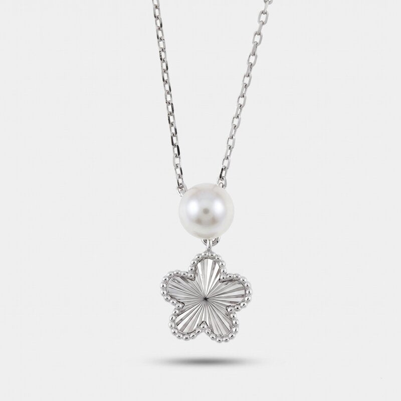 Collana in Argento 925 fiore e perla - BYSIMON gioielli