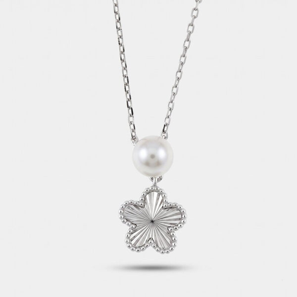 Collana in Argento 925 fiore e perla - BYSIMON gioielli