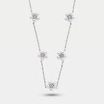 Collana in Argento 925 fiori con perle - BYSIMON gioielli