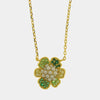 Collana in Argento 925 fiore verde zirconato con perle